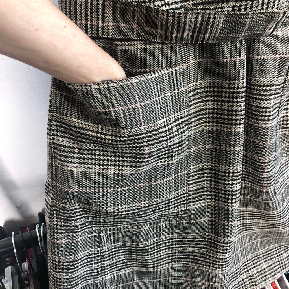 French Connection Amati Gray and Pink Plaid Check Jumper Dress - Picture 3 of 7